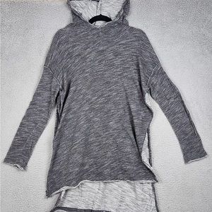 FREE PEOPLE BEACH Sweater Womens XL Gray One Body Hooded Pullover Long Sleeve